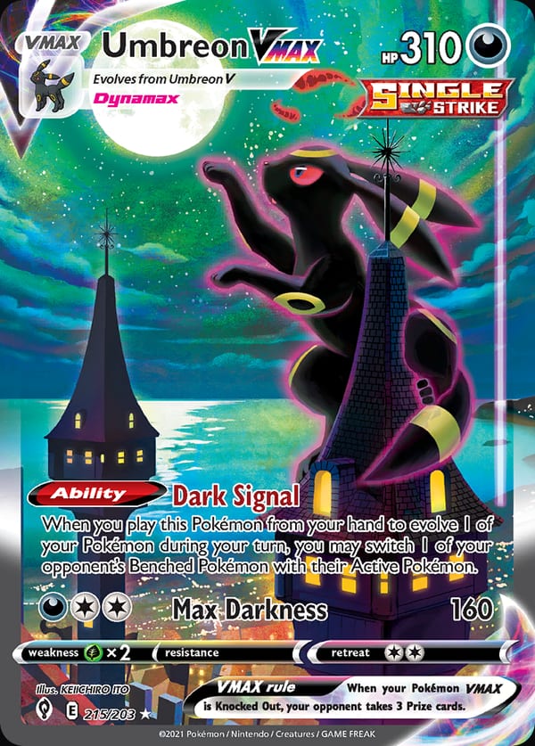 A scanned card in a Grailry vault: Umbreon VMAX, Evolving Skies 215/203, valued at $1,931